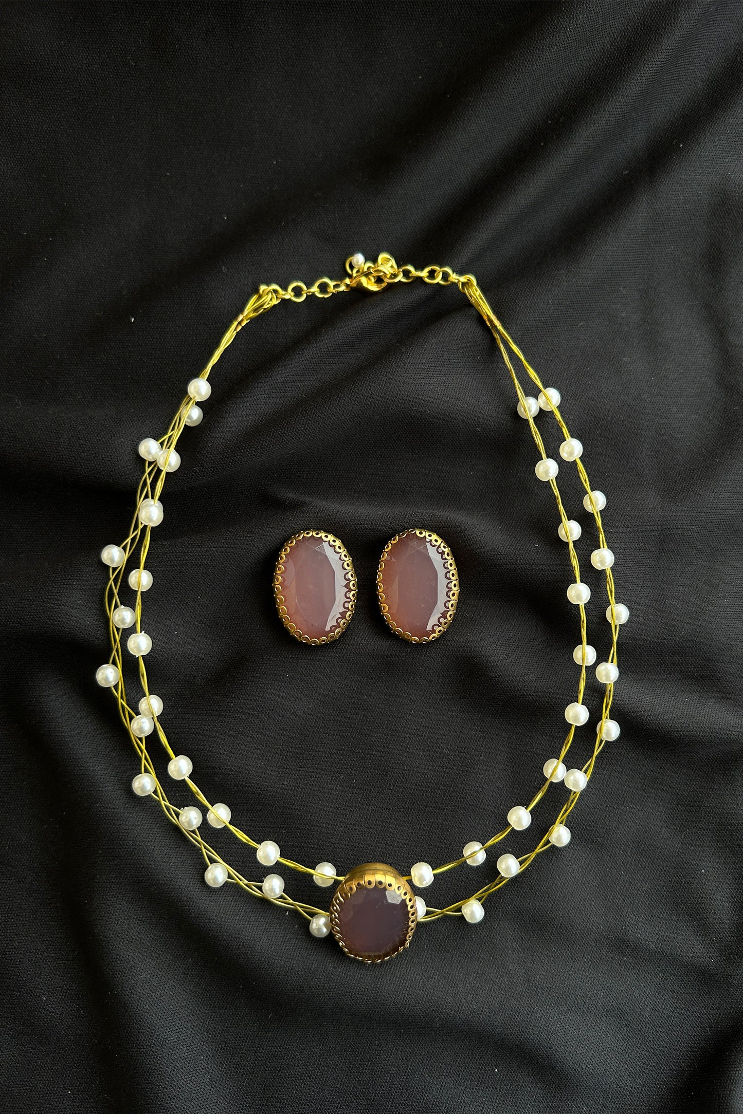 Rose Delight Pearl Set with Bracelet