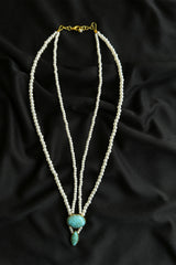 Turquoise Double-Strand Pearl Necklace