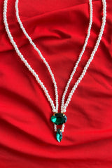 Emerald Double-Strand Pearl Necklace