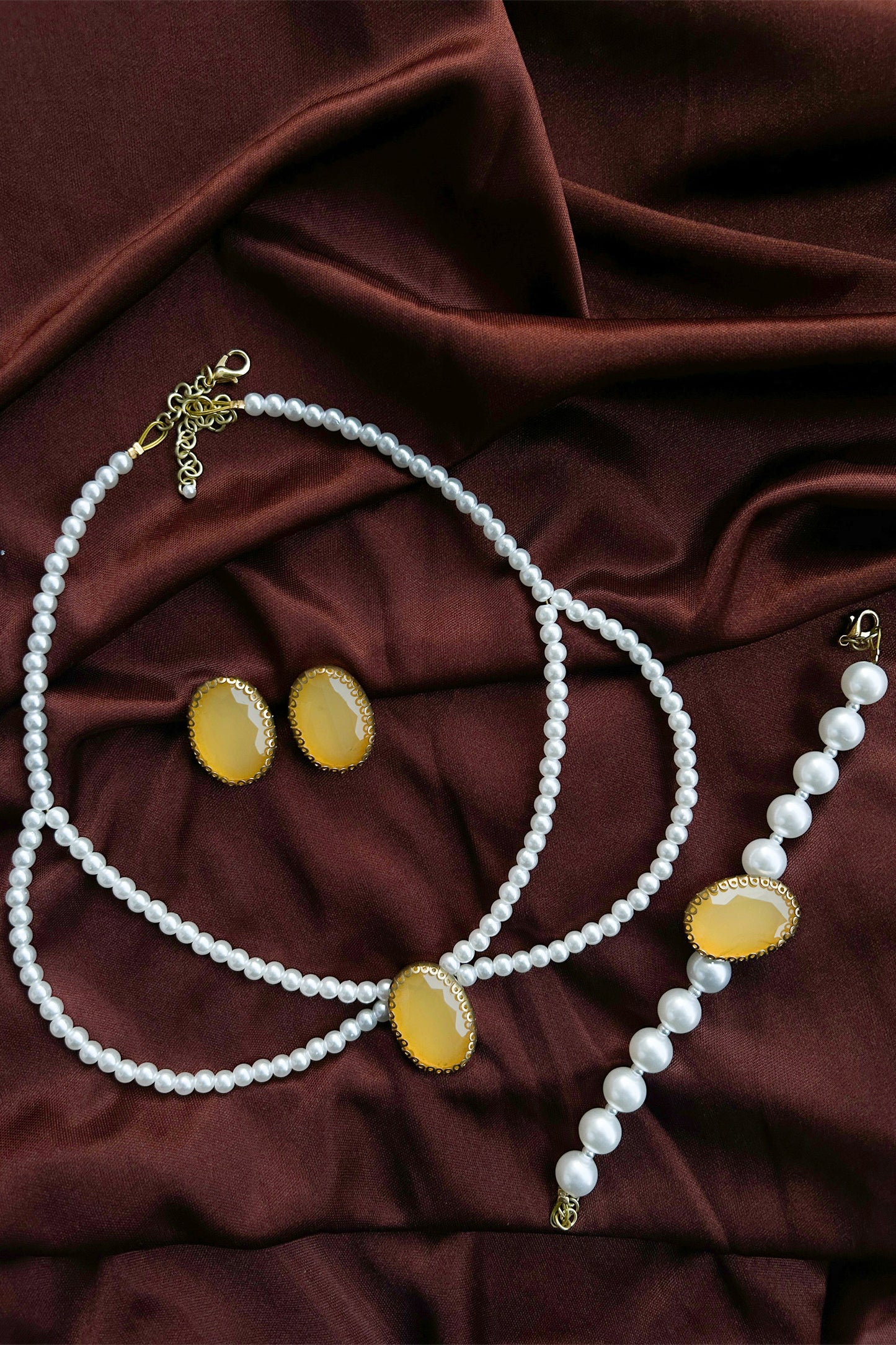 Yellow Gemstone Set with Bracelet