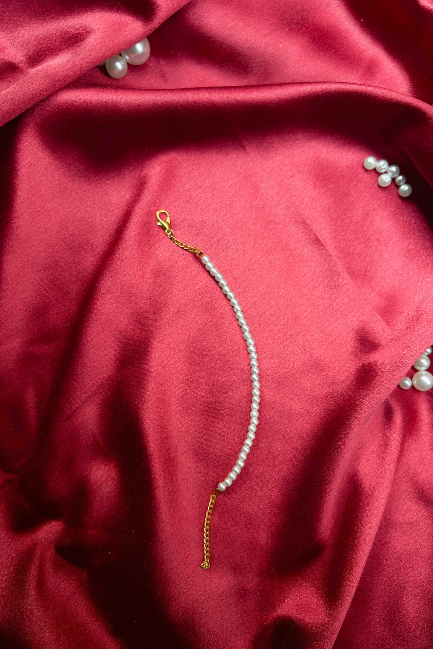 White Pearl Bead Bracelet 3MM
