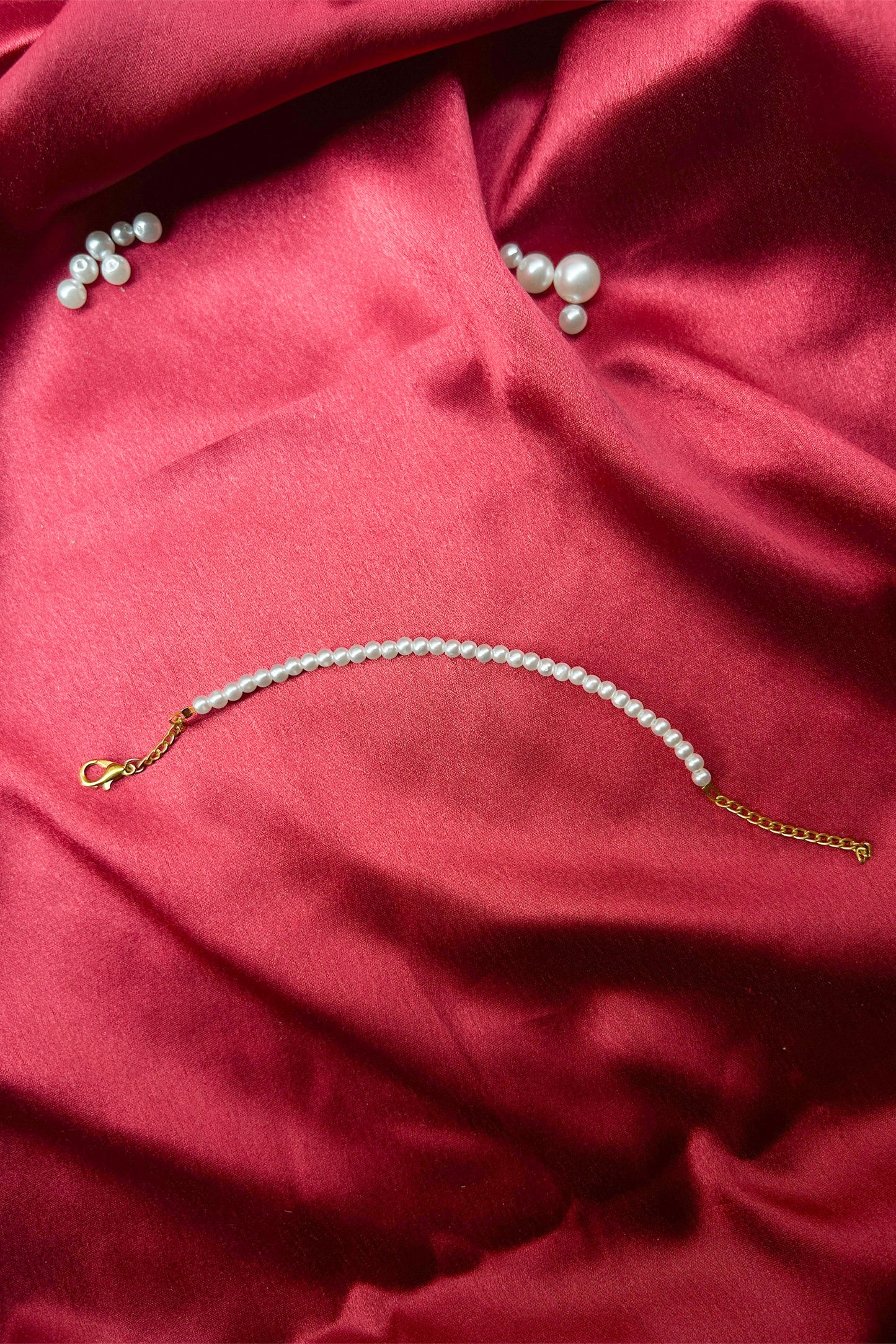 White Pearl Bead Bracelet 3MM