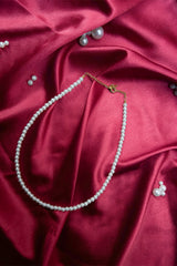 White Pearl Beaded Necklace 4MM