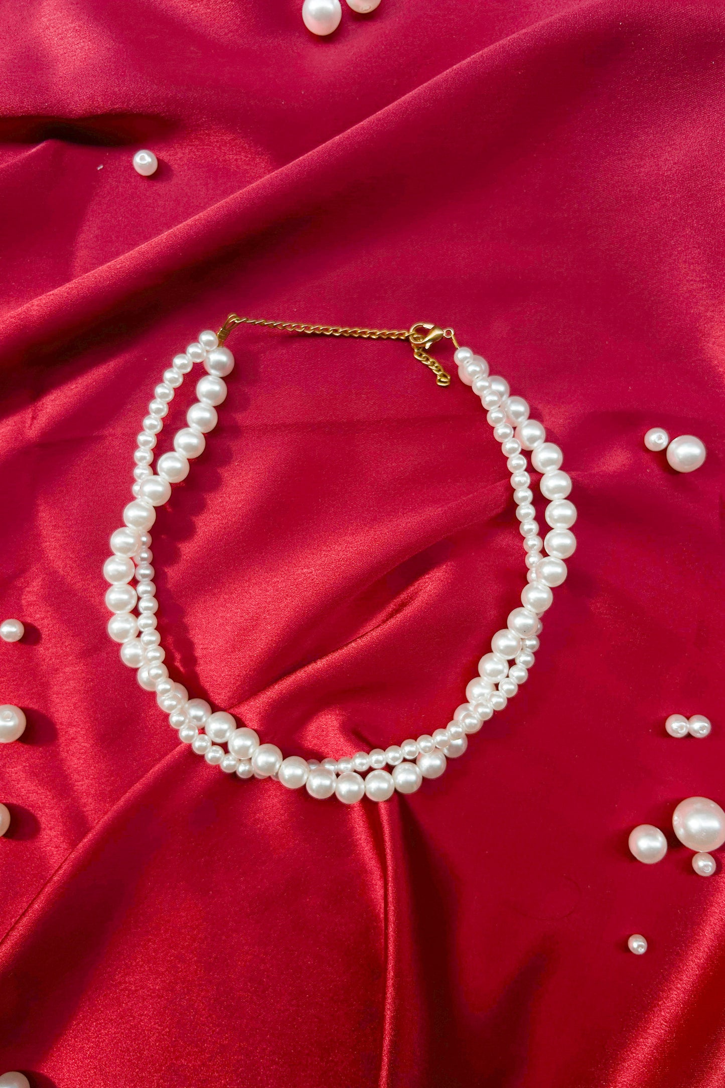 Twisted Double-Strand Pearl Necklace