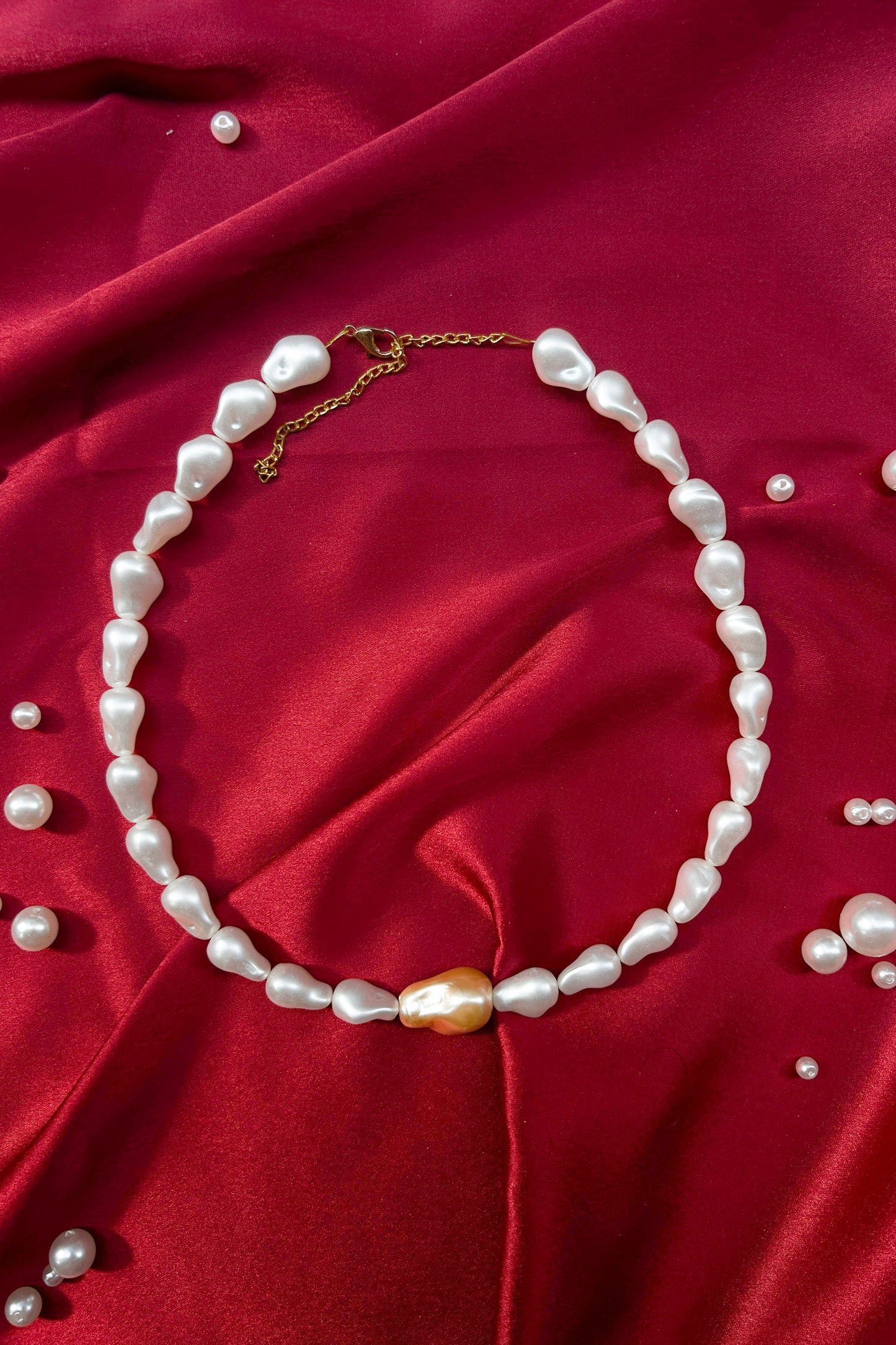 Golden Drop Baroque Statement Necklace
