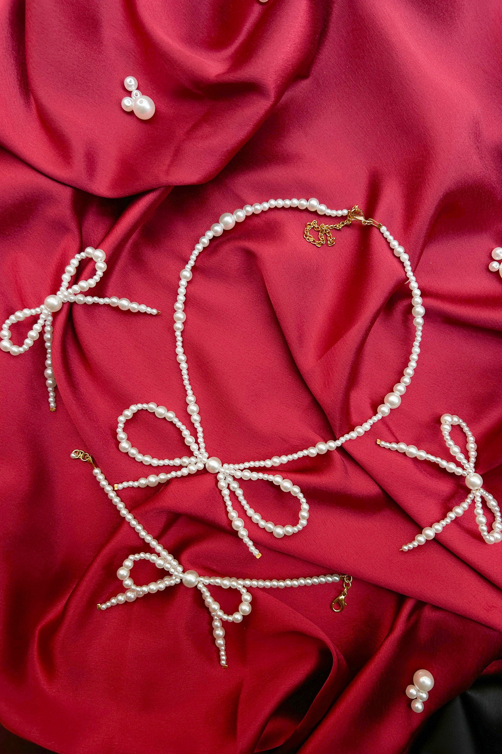 Pretty in Pearl Bow Set with Bracelet