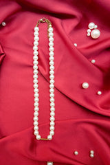 Celeste Gold Bar Pearl Necklace