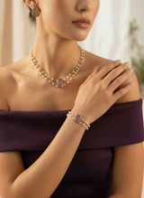 Rose Delight Pearl Set with Bracelet