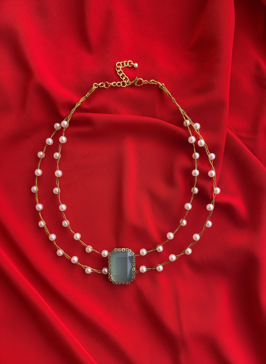 Seafoam Shine Pearl Necklace