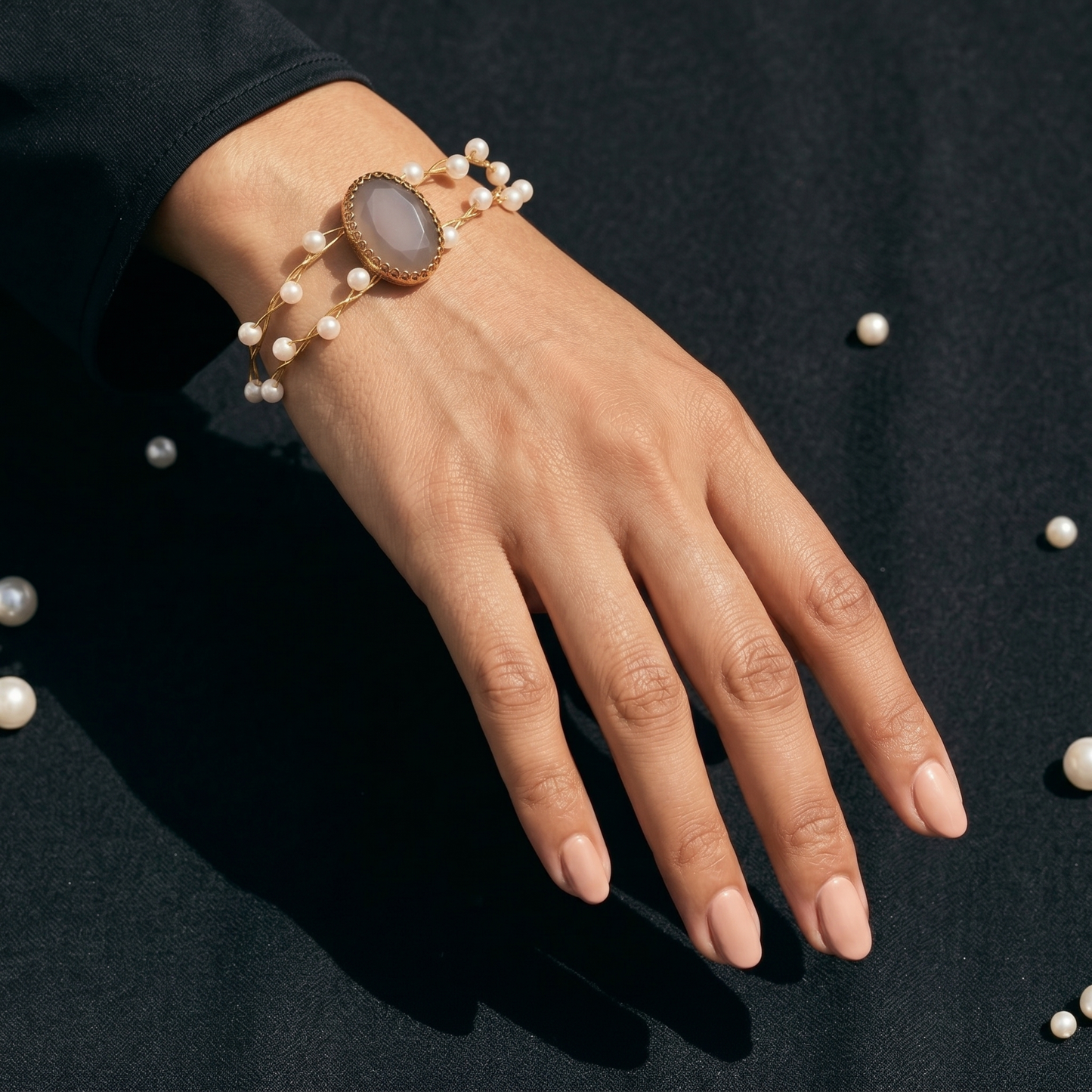 Rose Delight Pearl Set with Bracelet