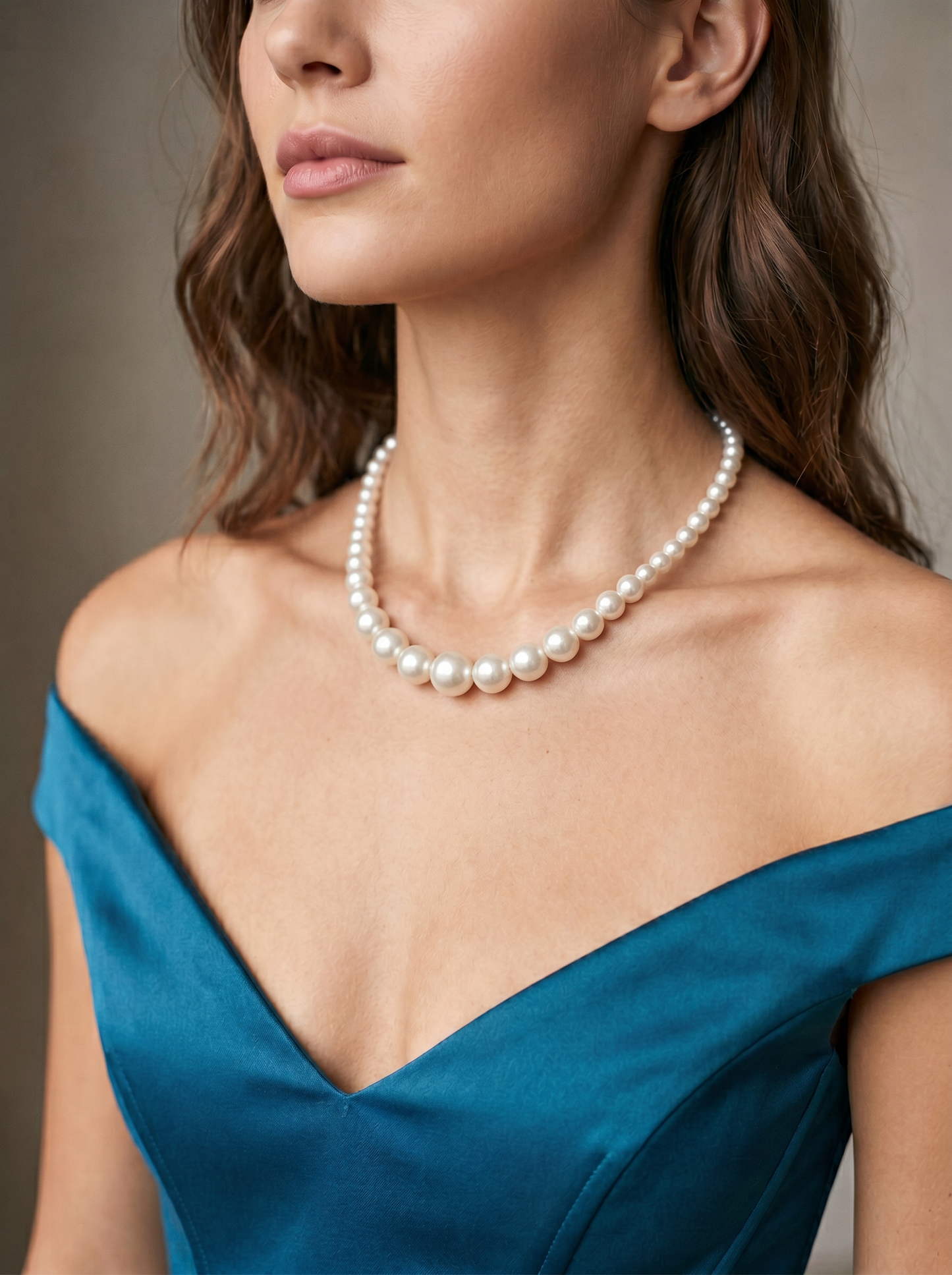 Graduated Pearl Bead Necklace 3 to 12MM