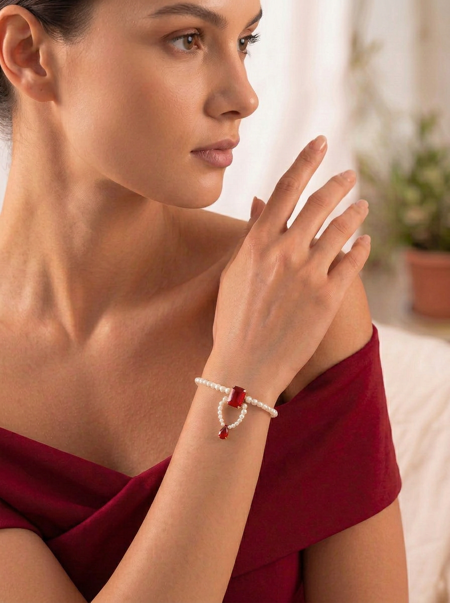 Royal Red Bloom Bracelet
