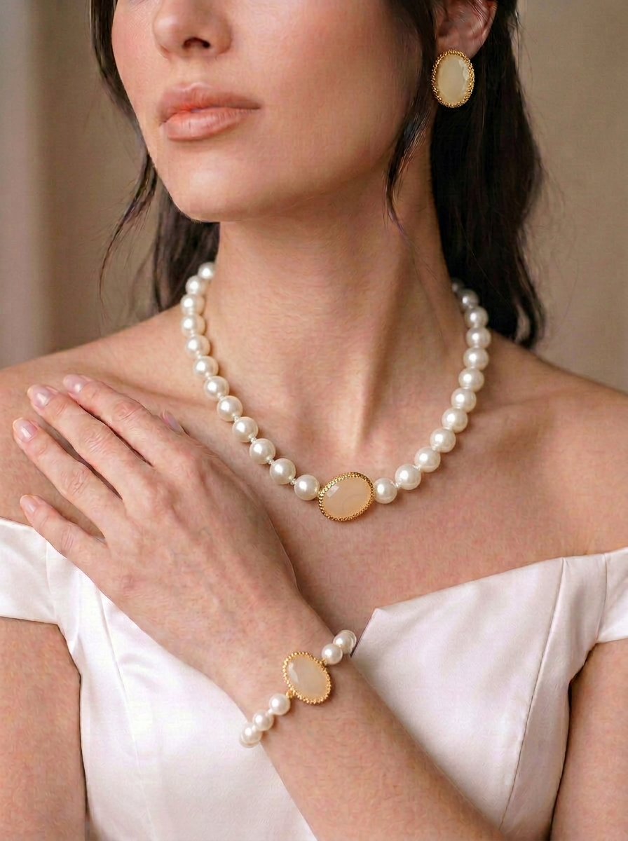 Vintage Lumière Pearl Set with Bracelet