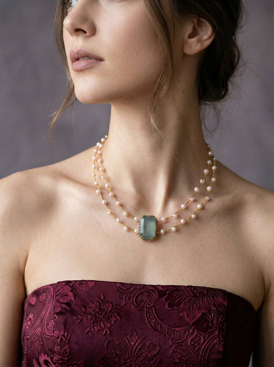 Seafoam Shine Pearl Necklace