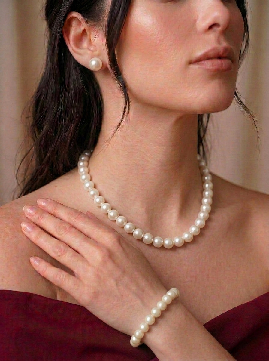 The Grace Pearl Set with Bracelet 8MM