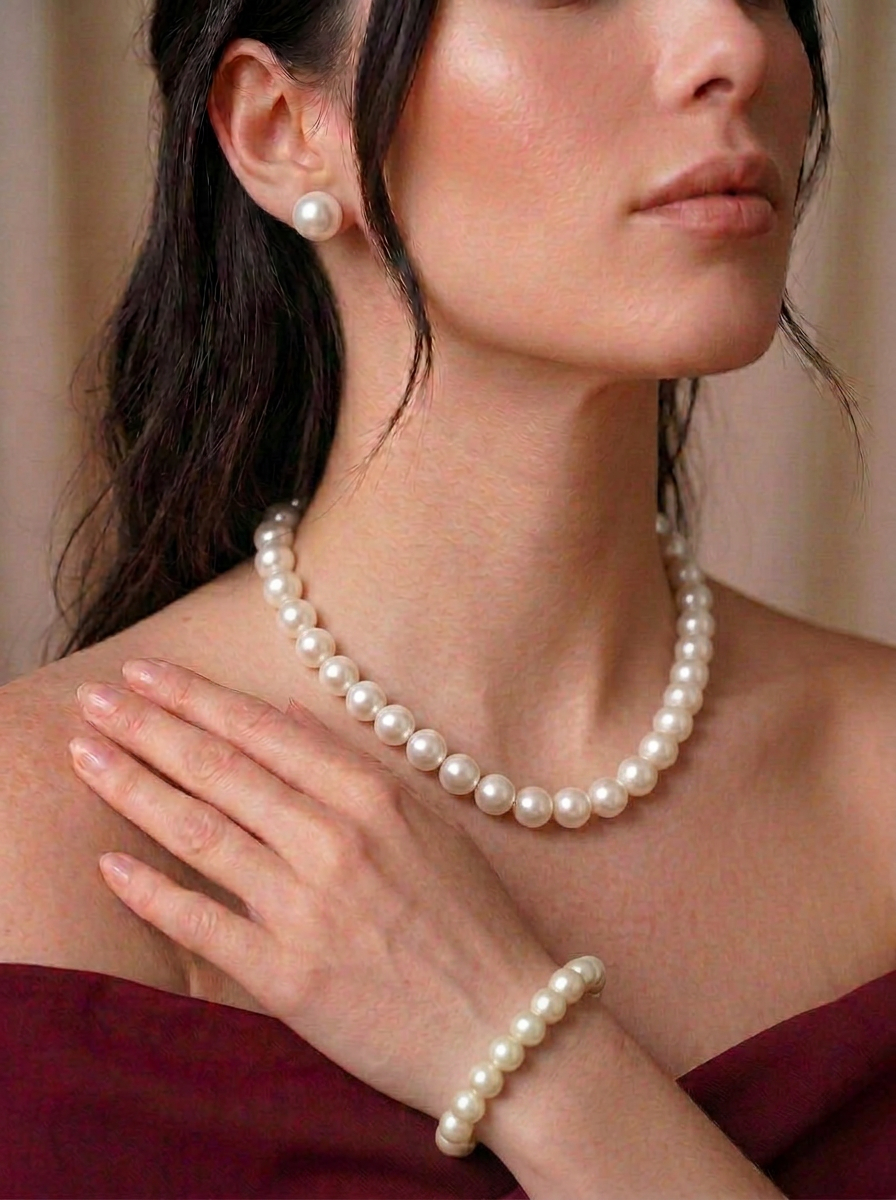 Crystal Bloom Pearl Set with Bracelet 12MM