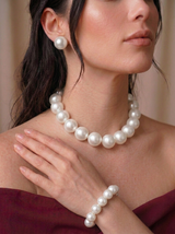 Royal White Pearl Set 16MM with Bracelet 14MM